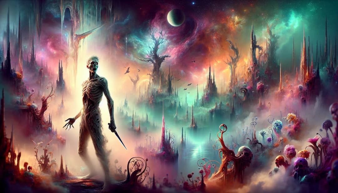 Zombie trying to escape from magical realm